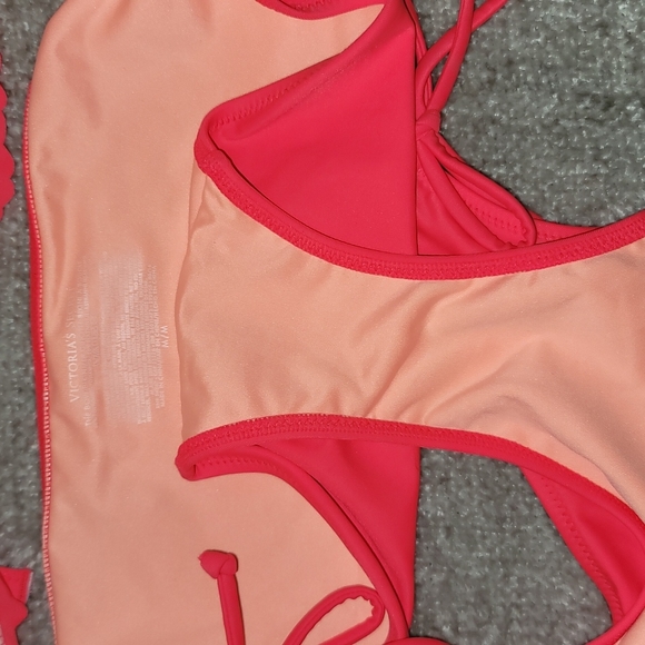 Bikini, Victoria secret M bottom 34DD top, bright Coral - Picture 4 of 5